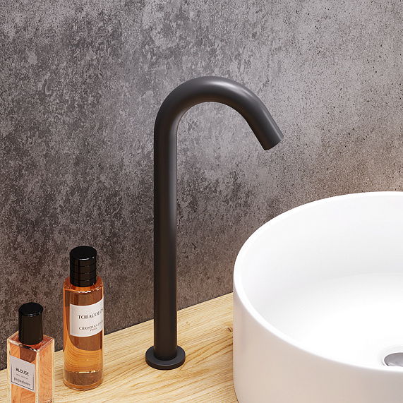 Смеситель для раковины/умывальника Damixa Scandinavian Pure, сенсорный, высокий, неповоротный, длина излива 131 мм, латунь, цвет черный