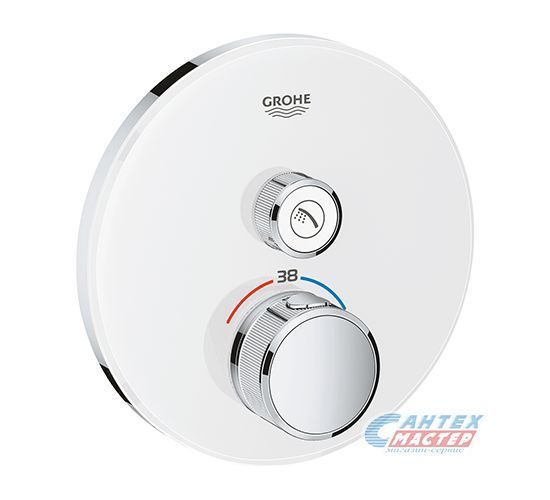 Смеситель для душа Grohe Grohtherm SmartControl термостатический, скрытого монтажа, на 1 выход, керамический, настенный, без излива/шланга/лейки, латунь хром
