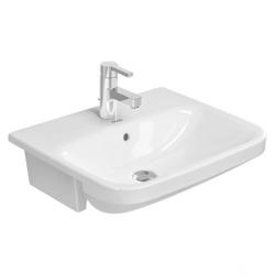 Раковина DURAVIT DuraStyle 55х45,5х17 см, полувстраиваемая, прямоугольная, санфарфор, цвет белый, 1 отверстие под смеситель, слив/перелив