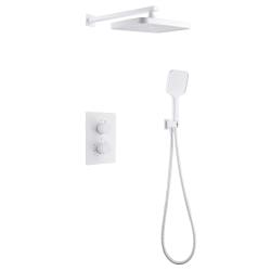 Душевая система ABBER Weiss Insel встраиваемая, цвет белый, комплект: смеситель термостатический/тропический душ (с верхней лейкой)/лейка/шланг, встраиваемый (скрытый) монтаж