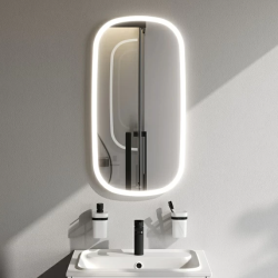 Зеркало AM.PM Func, 45х86 см, с LED/ЛЕД-подсветкой, овальное, выключатель сенсорный, с диммером, для ванны, навесное/подвесное/настенное