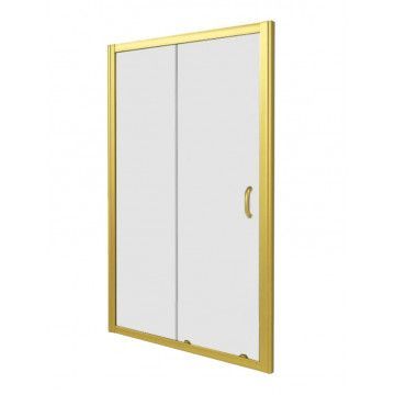 Душевое ограждение BAS JAZZE WTW-110-C-G  110х185 см, прозрачное стекло, профиль золото, правое/левое, плоское/от стены до стены/дверь, раздвижное