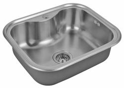 Мойка кухонная ZorG Штамп Satin, 58х48х20 см, нержавеющая сталь, прямоугольная, цвет: сатин, с отверстием под смеситель, без крыла, слив-перелив, врезная