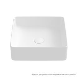 Раковина IDDIS Slide 36х36х11 см, накладная, квадратная, керамическая/фарфоровая, цвет белый матовый, без отверстия под смеситель, без слив-перелива, умывальник