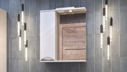Зеркальный шкаф Vigo Callao 2-600, 60х15х70 см, с подсветкой, подвесной, цвет белый, зеркало, 1 распашная дверца, механизм доводчика, прямоугольный, правый, правосторонний