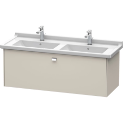 Тумба под раковину Duravit Brioso, 122х46,9х45,2 см, подвесная, 1 выдвижной ящик, ДСП, цвет: серо-коричневый/хром, шкафчик навесной, механизм доводчика, прямоугольная, правая/левая, в ванную комнату