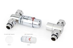 Автоматический терморегулятор Сунержа прямой G 1/2" НР х G 3/4" набор, цвет белый