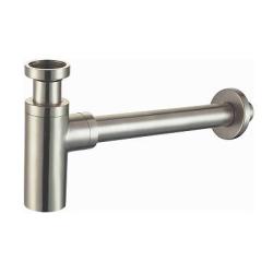 Сифон для раковины Raglo R600.20.05, бутылочный, без выпуска, 1 1/4" горизонтальный/боковой выпуск (в стену), латунь, цвет сатин, для раковины/умывальника 