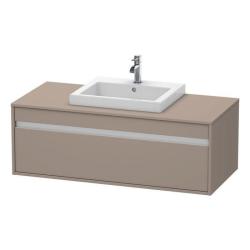 Тумба под раковину для консоли/столешницы Duravit Ketho 120х55х42,6 см, подвесная, ДСП, цвет: базальт, 1 выдвижной ящик, для встраиваемой сверху раковины, прямоугольная