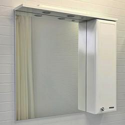 Зеркальный шкаф Comforty Сочи 85, с LED/ЛЕД-подсветкой, 84х78,6х15,5 см, подвесной, цвет белый, зеркало, с 1 распашной дверцей/полки, механизм плавного закрывания, прямоугольный