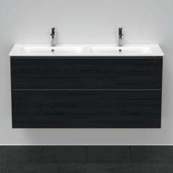 Тумба под раковину Duravit D-Neo, 128х46,2х62,5 см, подвесная, 2 выдвижных ящика, ДСП, цвет: дуб черный, шкафчик навесной, прямоугольная, правая/левая, в ванную комнату