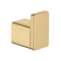Крючок одинарный Raglo R301.05.03 настенный, нержавеющая сталь, форма квадратная, для полотенец/халатов в ванную/туалет/душевую кабину, цвет сатин золотой