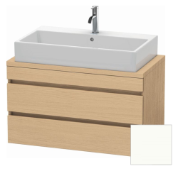 Тумба под раковину для консоли/столешницы Duravit DuraStyle 90х47,8х51,2 см, подвесная, ДСП, цвет: натуральный дуб/белый матовый, 2 выдвижных ящика, прямоугольная