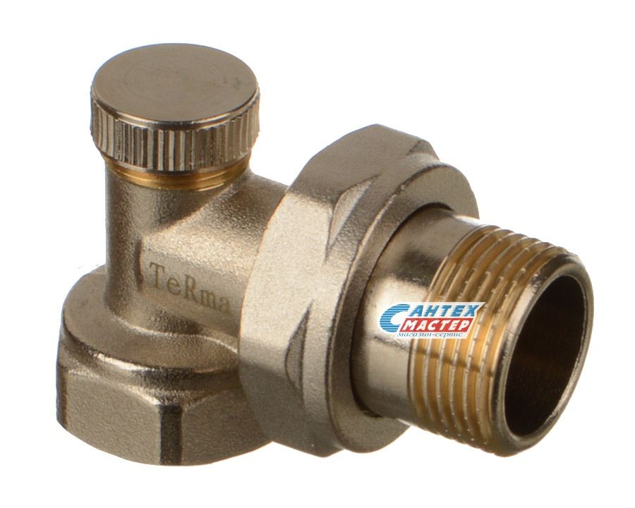 Клапан угловой TeRma 3/4" для  радиатора отопления (запорный,регулирующий, балансировочный) 33956 TRm 