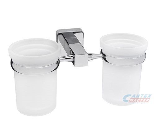 Стакан для зубных щеток Wasserkraft Lippe K-6528D подвесной двойной хром