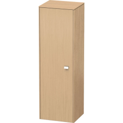 Пенал Duravit Brioso L, 42x36x133 см, подвесной, (левый), с дверцей, с полкой, со стеклянными полками, цвет: натуральный дуб/хром, в ванную комнату