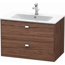 Тумба/шкафчик для консоли/столешницы Duravit Brioso под раковину 82х48х44,2 см, подвесная, ДСП, цвет: орех темный/хром, 2 выдвижных ящика, прямоугольная