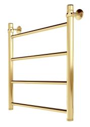 Полотенцесушитель 600х500 мм Indigo Line LLW60-50GDK3 1"дюйм, водяной, нижнее подключение, из нержавеющей стали, форма лесенка, настенный, цвет золотой, для ванны, вертикальный