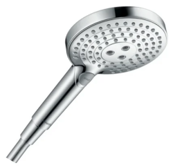 Лейка душевая Hansgrohe Raindance Select S 120 3jet PowderRain, настенная, круглая, с 3 режимами, регулируемая, хромированная/пластмассовая, цвет хром, ручная, для душа/ванной 26014000
