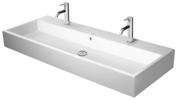 Раковина DURAVIT Vero Air, 120х47х16,5 см, подвесная, прямоугольная, санфарфор, шлифованная, цвет белый, 2 отверстия под 2 смесителя, без перелива