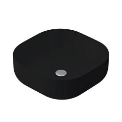 Раковина накладная 43 AM.PM Func 430х430х135 мм фарфоровая, квадратная, цвет черный матовый, без отверстия под смеситель, без слив-перелива