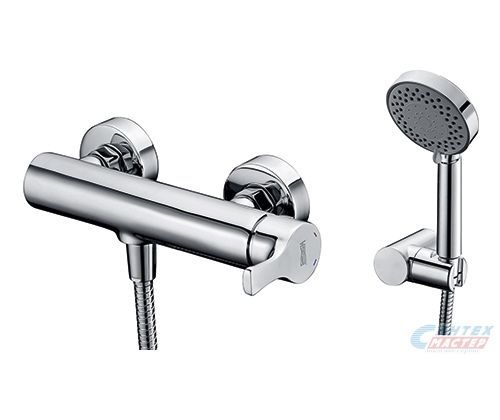 Смеситель для душа Wasserkraft Berkel однорычажный, керамический, настенный, без излива, с шлангом/лейкой, латунь хром