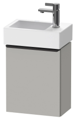 Тумба под раковину Duravit D-Neo, 36,4х22,2х44 см, подвесная, с распашной дверцей, ДСП, цвет: бетонно-серый, шкафчик навесной, прямоугольная, левая, в ванную комнату