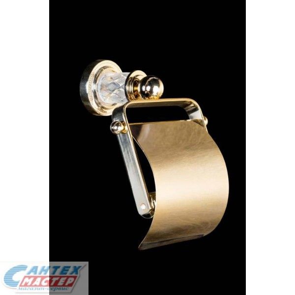 Держатель для туалетной бумаги Boheme Murano Crystal с крышкой золото 10901-CRST-G