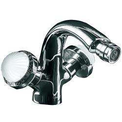 Смеситель для биде Boheme Satine, двухвентильный, неповоротный, керамический, длина излива 120 мм, латунь, цвет хром