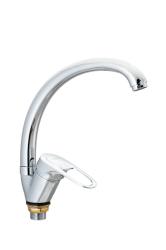 Смеситель для кухни/мойки Ekko, однорычажный, поворотный, керамический, длина излива 192 мм, силумин, цвет хром Смеситель для кухни/мойки Ekko, однорычажный, поворотный, керамический, длина излива 192 мм, силумин, цвет хром