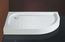 Душевой поддон Cezares Tray, 120х90х3 см, ассиметричный/угловой, искусственный мрамор, низкий, белый, с бортиком, с антискользящим покрытием, литой, литьевой, для душа