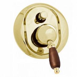 Смеситель для душа Cezares Elite, встраиваемый, однорычажный, без излива, с переключателем, керамический, латунь, внутренний (скрытый монтаж), цвет золото 24 карат