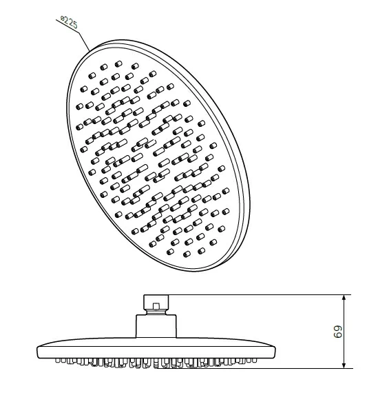 Верхний душ Am.Pm Gem DN22 см латунь хром F0590000