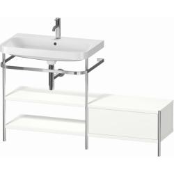 Консоль с раковиной Duravit Happy D.2 Plus c-bonded, 120х49х85 см, напольная, металл/ДСП 2 выдвижных ящика, левая, цвет: белый шелковисто-матовый /умывальник, цвет белый, керамика, 1 отверстие под смеситель Консоль с раковиной Duravit Happy D.2 Plus c-bonded, 120х49х85 см, напольная, металл/ДСП 2 выдвижных ящика, левая, цвет: белый шелковисто-матовый /умывальник, цвет белый, керамика, 1 отверстие под смеситель