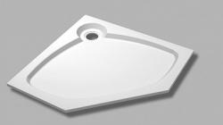 Душевой поддон Cezares Tray, 100х100х5,6 см, пятиугольный/угловой, искусственный мрамор, низкий, белый, с бортиком, литой, литьевой, для душа