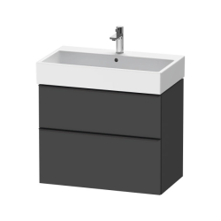 Тумба под раковину Duravit D-Neo, 78,4х44,2х62,5 см, подвесная, 2 выдвижных ящика, ДСП, цвет: графит матовый, шкафчик навесной, прямоугольная, правая/левая, в ванную комнату