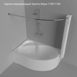 Карниз Тритон для ванны Мари 1700х1100 нержавеющая сталь, хром Щ0000052869