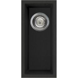 Мойка кухонная Omoikiri Bosen 20-U-BL, 44х20 см, врезная, из искусственного гранита (Tetogranit), прямоугольная, цвет черный, без отверстия под смеситель, без крыла, слив-перелив, врезная под столещницу, для кухни