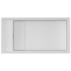 Мойка кухонная Omoikiri Kinaru 86-U/I PRO, 46х86 см, врезная, из керамики (Artceramic), прямоугольная, цвет белый, без отверстия под смеситель, без крыла, слив-перелив, врезная в столещницу, для кухни