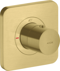 Смеситель для душа Axor Citterio E 120/120, термостатический, скрытого монтажа, настенный, без излива/шланга/лейки, квадратный, латунный, цвет шлифованная медь, с термостатом, встроенный/встраиваемый/термостатный