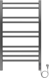 Полотенцесушитель Aquatek Поларис электрический П10 500х900 мм хром, нержавеющая сталь, лесенка, электропровод с вилкой