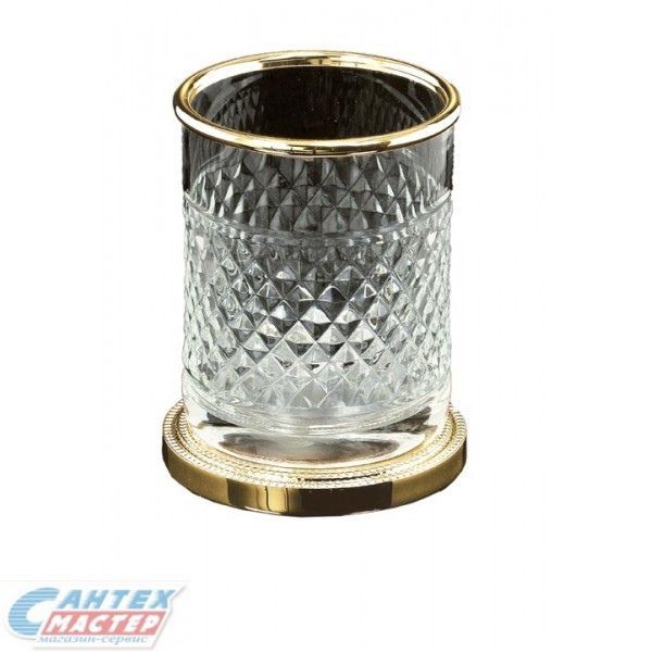 Стакан для зубных щеток Boheme Murano Crystal настольный золото 10218