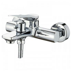 Смеситель для ванны/душа LEDEME настенный, однорычажный, неповоротный, латунный, длина излива 181 мм, латунь, цвет хром