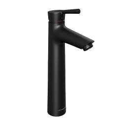 Смеситель для раковины/умывальника Abelsberg Solida однорычажный, высокий, неповоротный/фиксированный, излив длина 82 мм высота 187 мм латунь, цвет вулканический черный