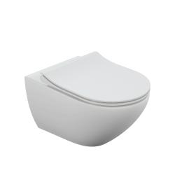 Унитаз подвесной Cersanit STREET FUSION Vortex DPL EO slim, белый, горизонтальный (в стену) выпуск, с микролифтом, с крышкой (сиденье) ДЮРОПЛАСТ