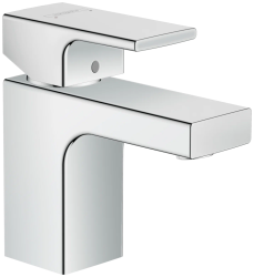 Смеситель для раковины Hansgrohe Vernis Shape 70, однорычажный, фиксированный излив, длина излива 8,9 см, керамический, латунь, цвет хром, с донным клапаном