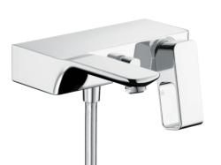 Смеситель для ванны Axor Urquiola, однорычажный, настенный, наружнего/внешнего монтажа, неповоротный, латунный, длина излива 19,8 см, керамический, цвет хром, без душевого шланга/лейки