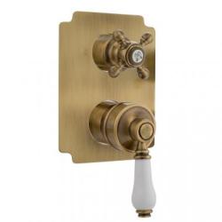 Смеситель для душа Migliore Ermitage, скрытого монтажа, однорычажный, без излива, керамический, латунь, встариваемый, цвет бронза