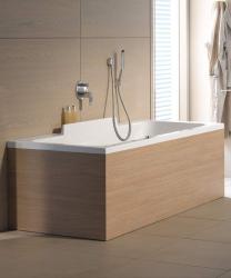 Ванна Duravit DuraStyle 170х75 см гидромассажная, встраиваемая/пристенная, акриловая, цвет: белый, с ножками/сливом-переливом, без фронтальной панели, прямоугольная, с системой гидромассажа Combi-System E, c наклоном для спины справа, правая