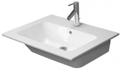 Раковина DURAVIT ME by Starck, 63х49х18 см, подвесная, прямоугольная, санфарфор, цвет белый, с 1 отверстием под смеситель, слив/перелив